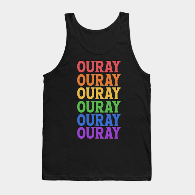 OURAY RAINBOW TYPOGRAPHY Tank Top by OlkiaArt
